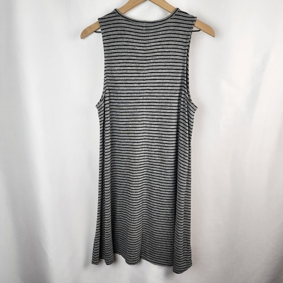 Madewell Women's Black and Grey Stripe Highpoint A-Line Dress Size XL - Picture 3 of 5